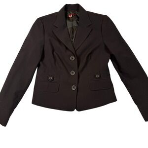 Tape Measure Women Size 8 Brown 3-Button Tailored Blazer Y2K Career Jacket